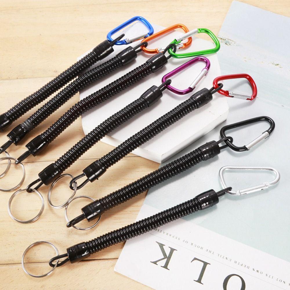 Lanyards For Women Fishing Lanyards Spring Elastic Rope Spring Key Cord Anti-lost Phone Keychain