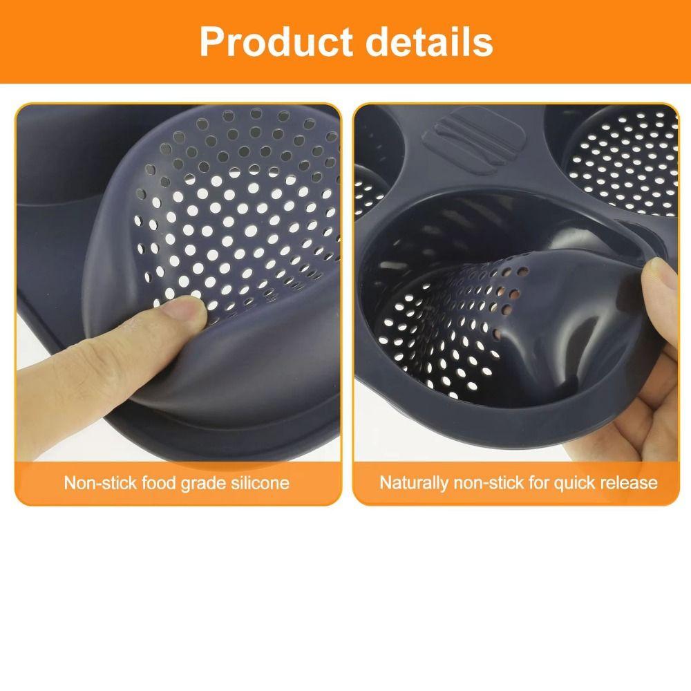 Food Grade Silicone Hamburger Bun Mold Non-Stick Bread Loaf Making Pan Kitchen Use