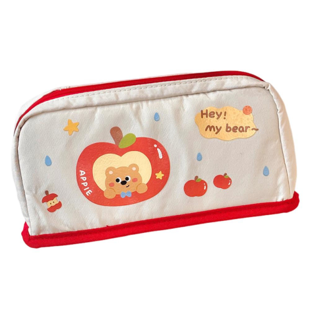INS Pencil Storage Bag Can Stand Zipper Stationery Case Multi-layer Stationery Bag  Back To School