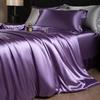 Luxury Mulberry Silk Duvet Cover Set High End Satin Solid Color Quilt Cover and Pillowcases Soft Silky King Size Comforter Cover