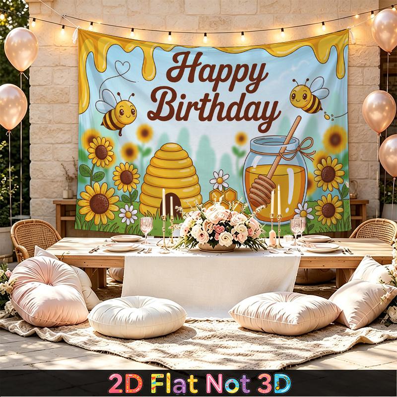 1pc Floral Photo Backdrop - Polyester Party Decor