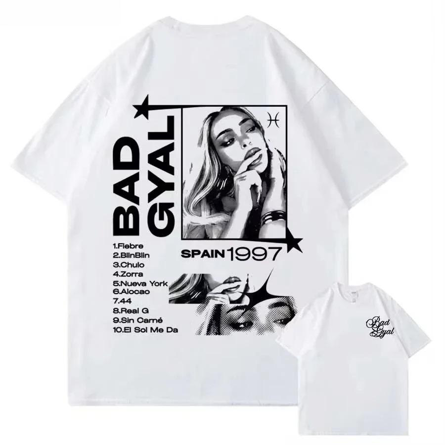 2026 Summer Singer Bad Gyal Album Tour Graphic Cotton Printed T-shirt for Men Women Streetwear Tops Breathable Casual
