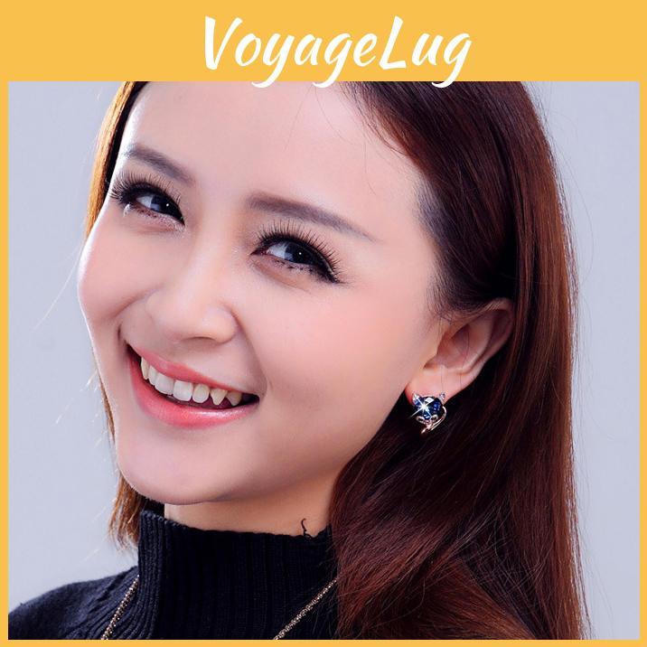 Adorable Sweet Fox Crystal Earrings For Women Fashionable Korean Style Jewelry