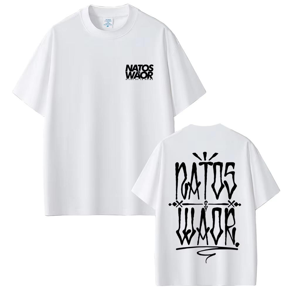 

Summer Rapper NATOS WAOR New Album Tshirt for Unisex Women Hiphop Fashion Retro Short Sleeved Printed Tshirt S