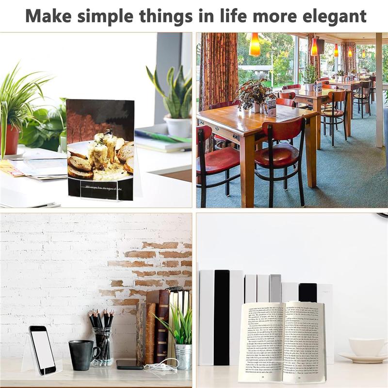 4pcs Acrylic Book Stand Book Holder for Display Clear Easel Stand for Display Display Holder for Postcard Sticker