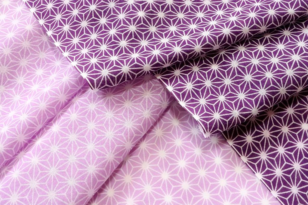 Dyeing Anbo Soft Gauze Tenugui Medium Authentic Dyed Cotton with Hemmed Made in 35cm x 100cm "Asanoha Grape" 100% Edges, Japan,