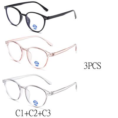 3PCS Anti Blue Light Glasses Square Eyewear Women Men Luxury Blue Light Blocking Computer Eyeglasses