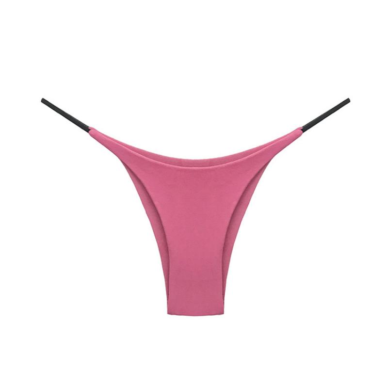 

Двухслойный тонкий пояс, сексуальные брюки с половиной запаха, брюки с низкой талией из чистого хлопка, женское Т-образное нижнее белье S кизил розового