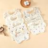 Petal Bib Pure Cotton Six-Layer Gauze Absorbent Baby Towel for Boys and Girls