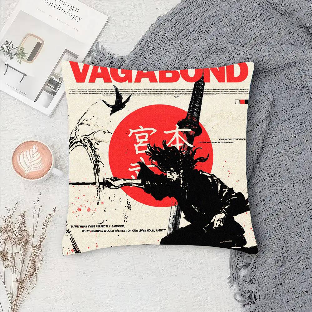 V-Vagabond Classic Manga Pillow Case Fashion Square Pillowcase Bedroom Sofa Room Ins Decoration Leisure