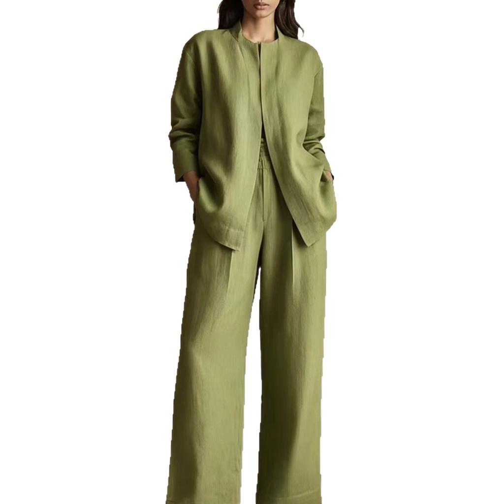 1116 New Batch Season New European and American Style Loose Shirt Wide Leg Pants Casual Suit Looks Tall
