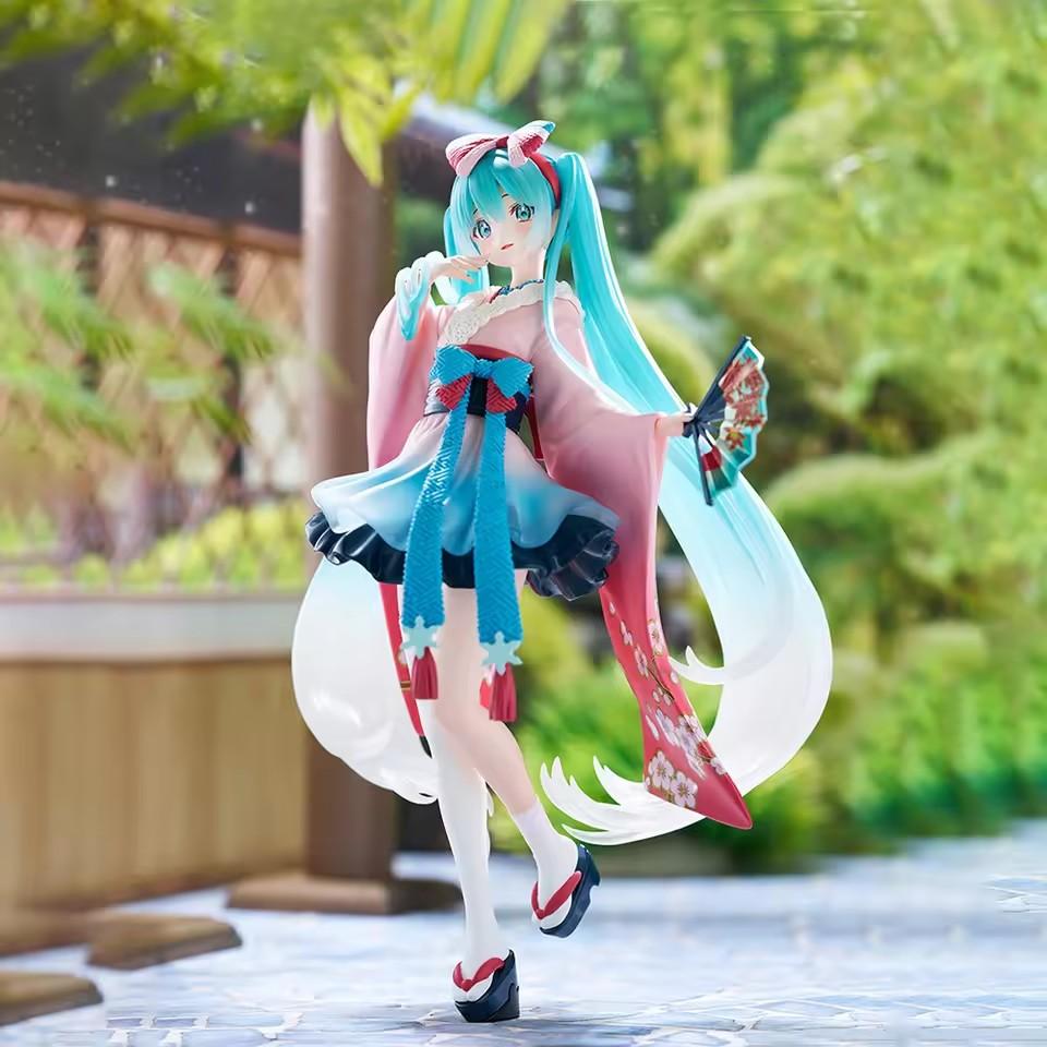 Hatsune Miku Desktop Cute Action Figure 20cm Neko Ears T-Shirt Ver. Anime Figurine Kawaii Girl Model Toy - Adorable Decor wi di