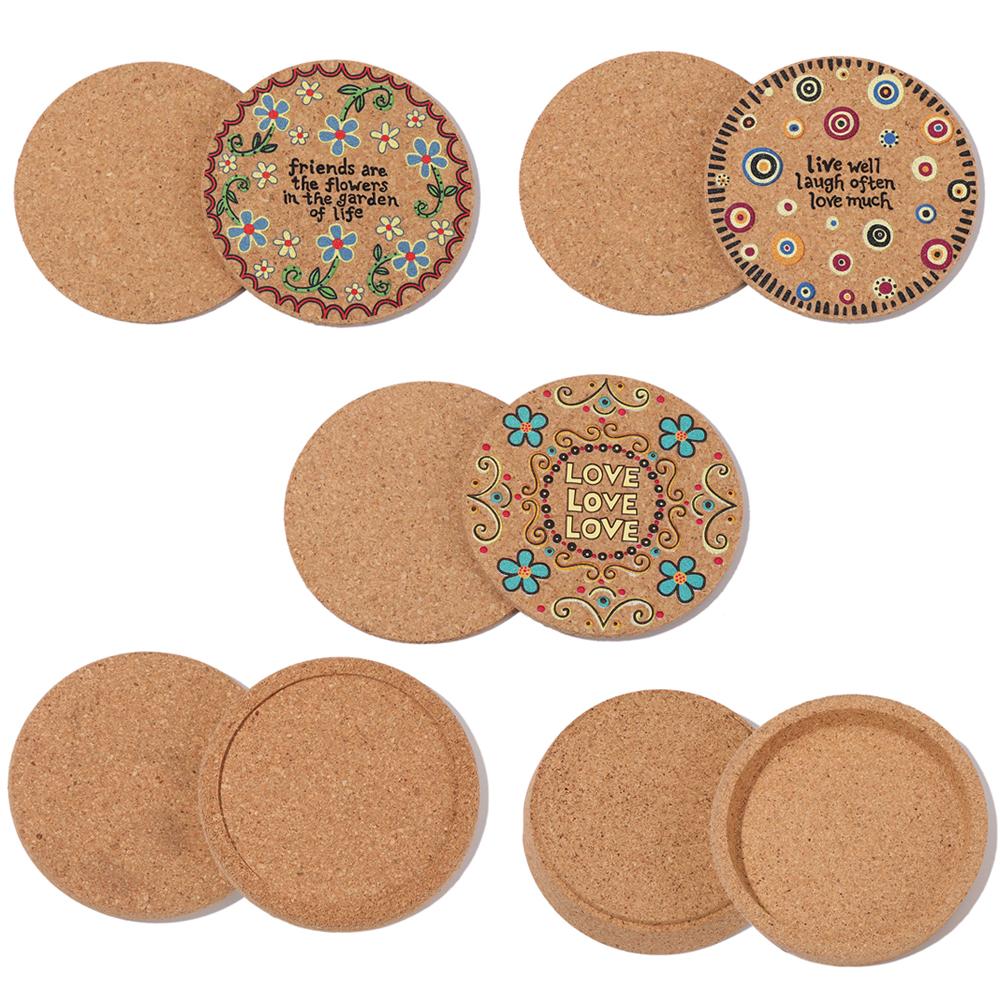 Mug Holder Non-slip Tea Coasters Wooden Cup Mat Heat Resistant Cork Coasters Anti-hot Heat Pad