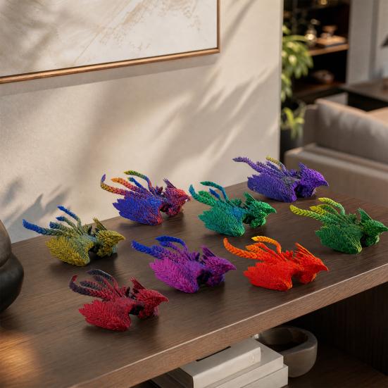3D Printed Phoenix Toy Articulated Flexible Fidget Bird Figurine Cool Animal Statue Stress Relief Desktop Decoration for Adults