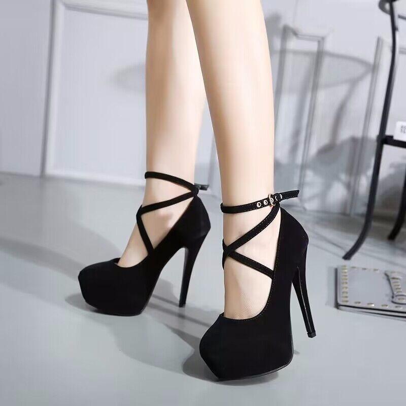 Fashion Sexy Classic High Heels Women's Sandals Summer Shoes Ladies Ankle Strap Pumps Platform Heels Woman Strappy Shoes