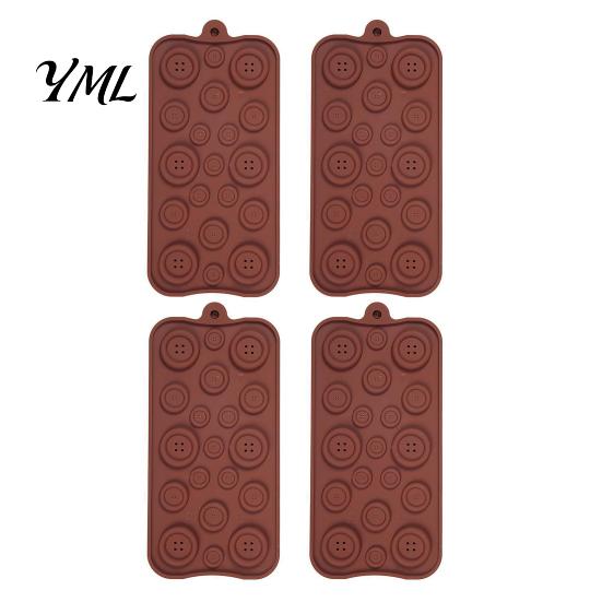 Sewing Themed Cake Decor 19-Hole Silicone Button Molds, Three Sizes DIY Decorating Tray, Kitchen Baking Accessories Flexible Easy Release Gadgets for