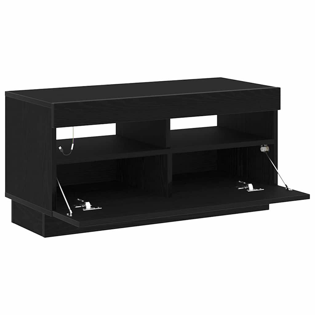 TV Cabinet in Black Oak Look 80 x 35 x 40 cm Engineered Wood