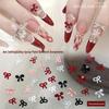 Red & Black Bow Nail Art Charms - DIY French Rhinestone Accessories