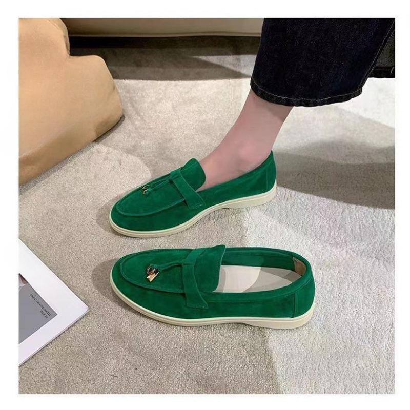 Suede Flat Bottomed Oversized Low Top Single Shoe for Women, with A Soft Sole and Lightweight Solid Color Sole, Suitable for Wearing On The Sole