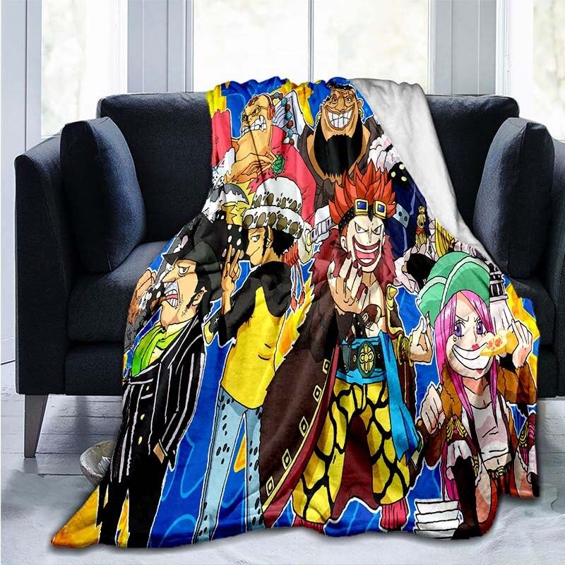 Anime One Piece 3D-gedruckte Flanelldecke, Couch-Bettbezug, Reise-Kind-Bettwäsche, Plüsch-Überwurf, Flanelldecke