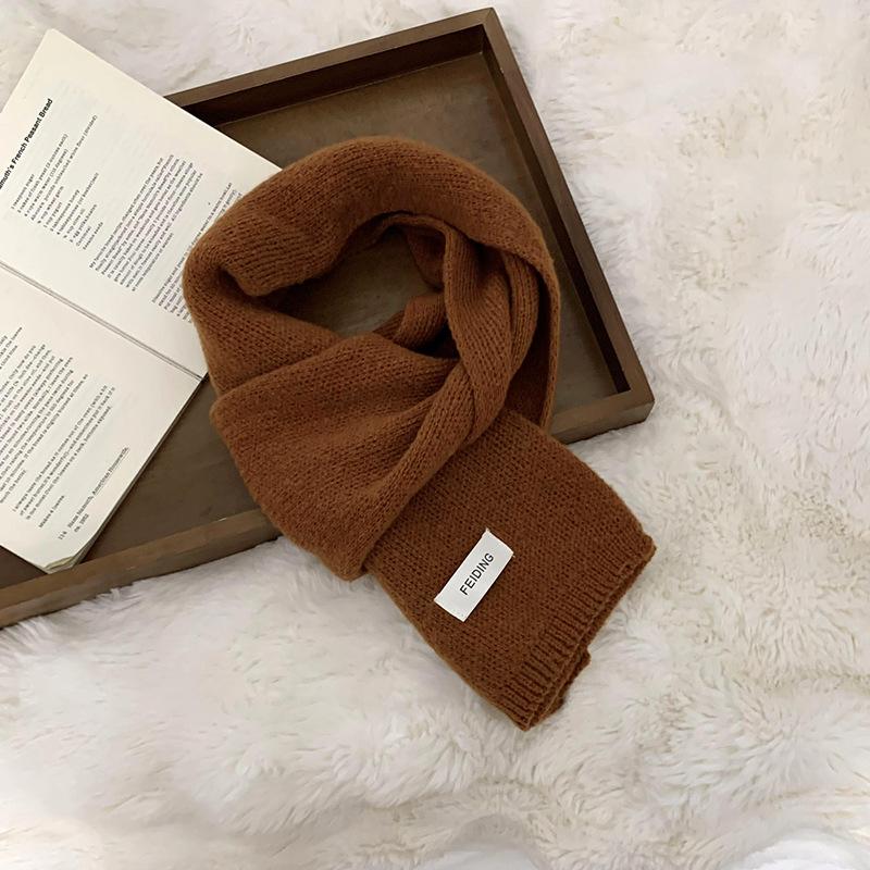 Skjerf vinter varmt nytt ensfarget trend ensfarget allsidig par mykt voksaktig fortykket skjerf strikket sjal