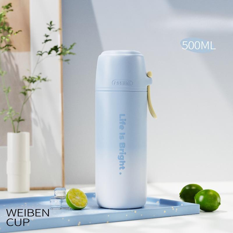 1-3PCS Gradient Stainless Steel Water Bottle - 316 Insulated Travel Tumbler with Handle Leakproof Sports Cup Triple Holiday Gift