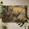 Vintage Metal Poster Deer Wall Art for Cafe Home Decor