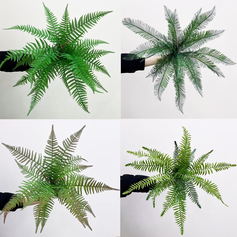 Large Boston Fern Bunch Fake Green Plant Artificial Fern Persian Leaves Bundles for Home Garden Decoration DIY Plant Landscaping