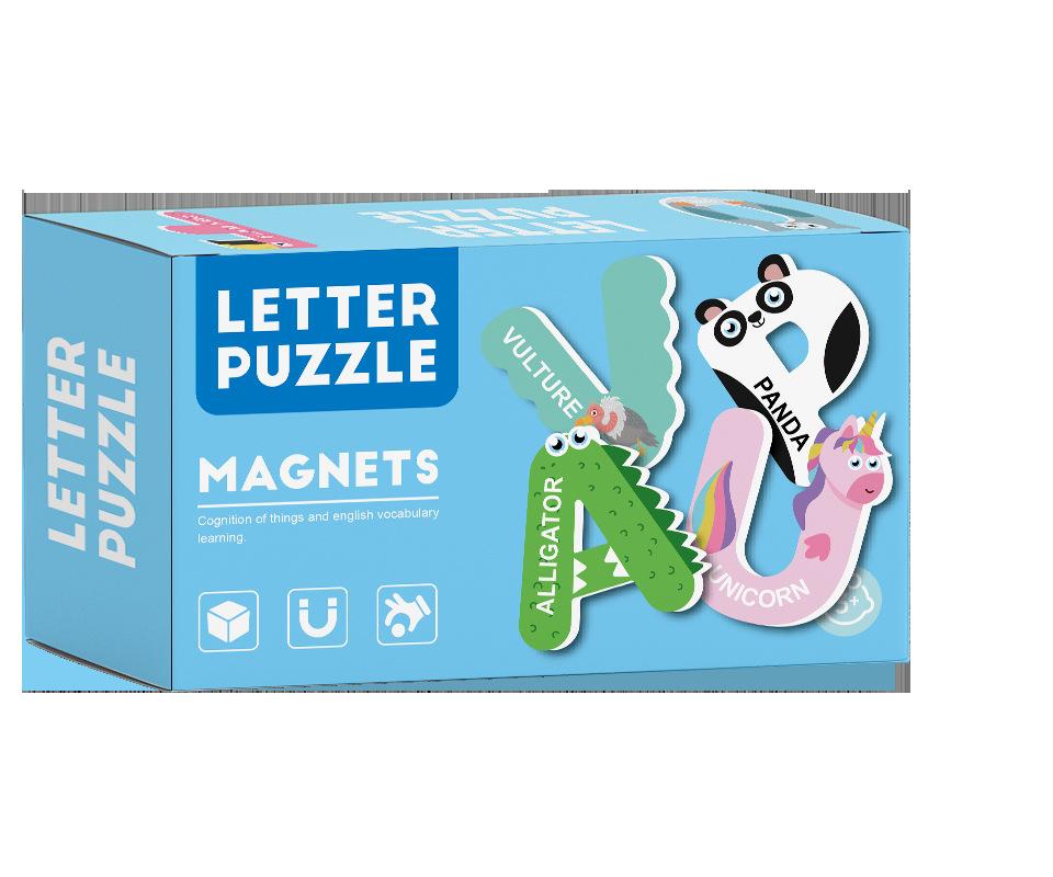 Kids Educational Magnetic Alphabet Animal Number Arithmetic Puzzle Early Learning Intellectual Toy