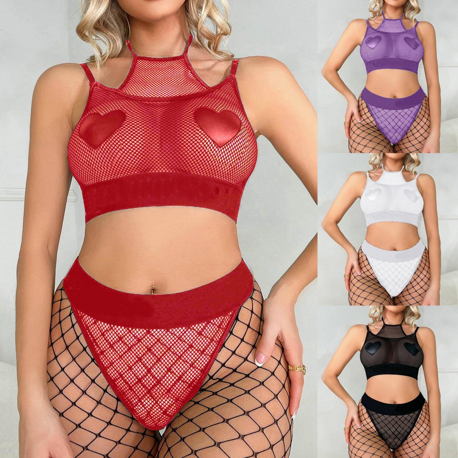 

Модное однотонное сетчатое видимое забавное нижнее белье с разрезом, 2 шт.