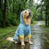 Waterproof Dog Hooded Raincoat Windproof Four-legged Raincoat Dog Rain Cloak  Small Medium Dog