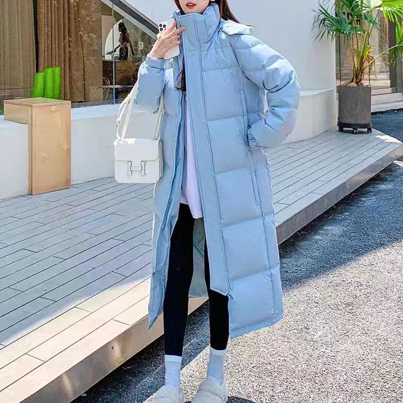 Women's High-End Long Thickened Winter Duck Down Coat - Chinese Style Pinghu Jacket