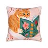 Whimsical Reading Cat Pillow Cover Custom Cushion Cover Fashion Pillow Case For Sofa Home Decor