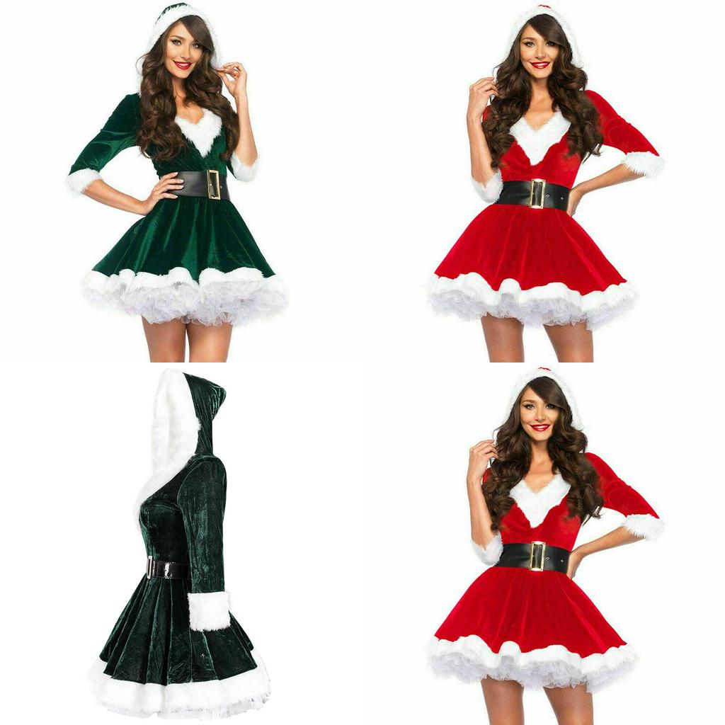 Cozy Santa Claus Christmas Costume For Women Featuring Breathable And Warm Material