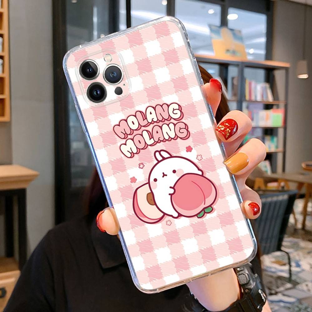 Cute Cartoon M-MolangS Transparent Soft Phone Case For IPhone 15 12 14 16 17 13 Plus 11 Pro Max 13 Pro