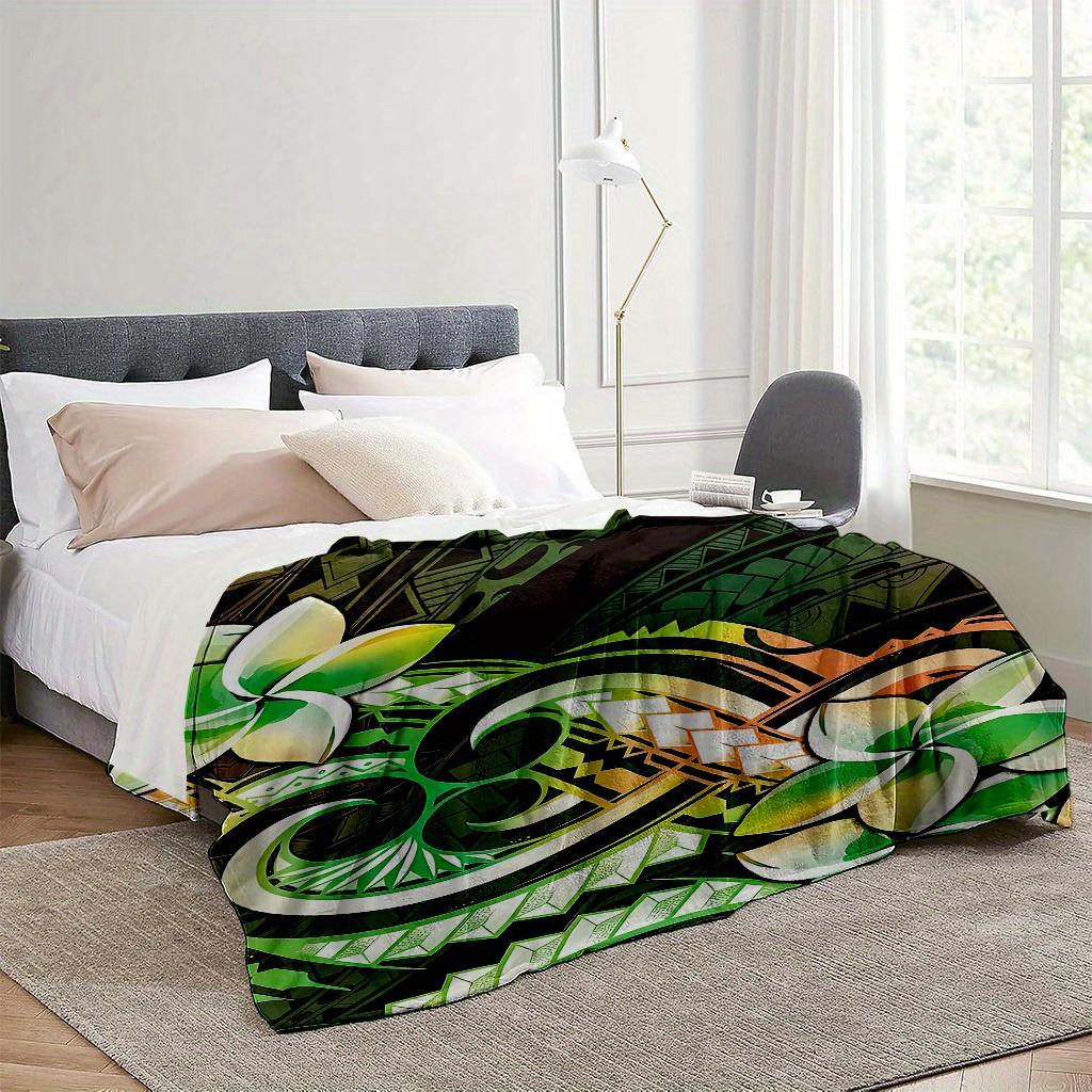 Polynesian tribal patterns Blanket for Sofa Bed Travel Camping Living Room Office Conditioning Blanket for All Seasons Gifts