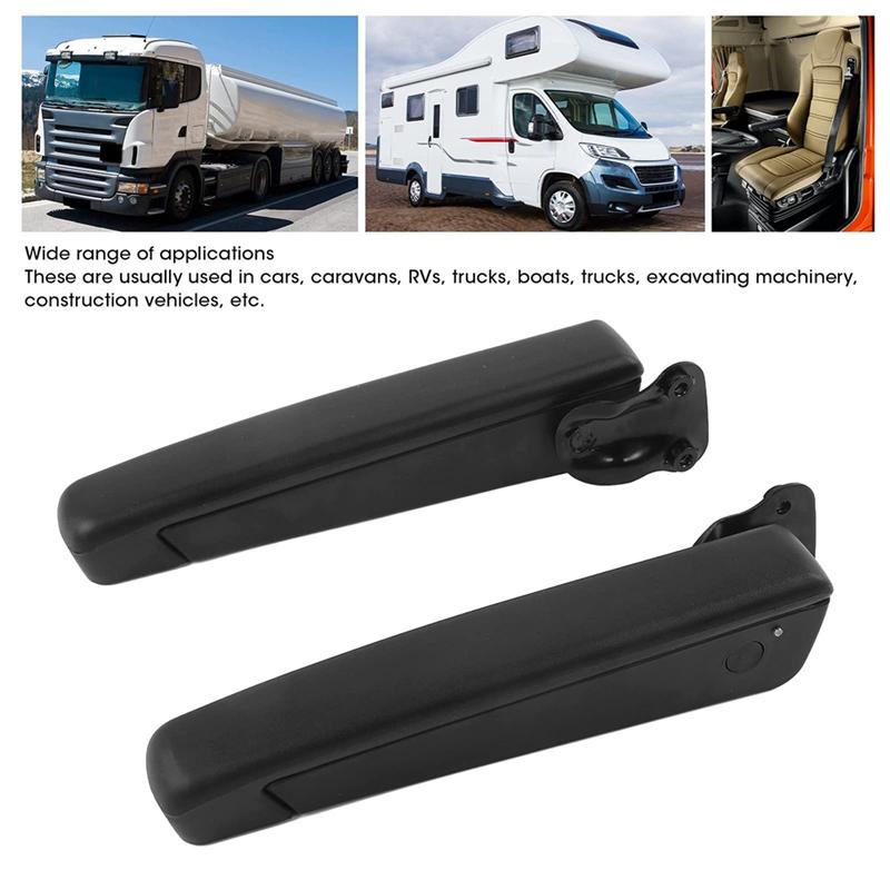 

1 Pair Car Armrest Adjustable Angle Seat Armrest Shockproof PU Sponge Black Universal Replacement Car RV Truck