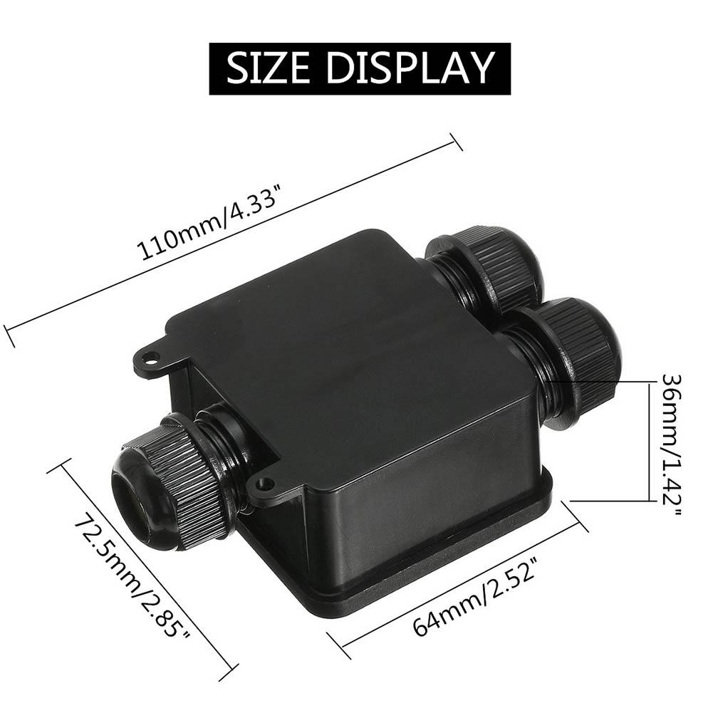Waterproof IP68 Cable Connector 3 Way External Electrical Junction Box Plastic Cable Wire Connector