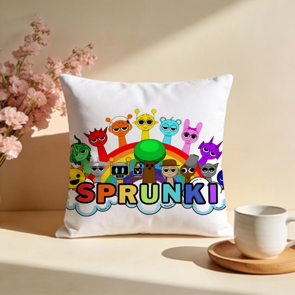 Fashion SSprunkiing Cushion Cover Stylish Washable Pillow Cover Ideal for Couch Bedroom Car Decoration