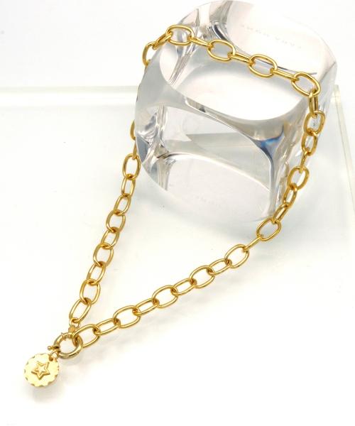 Bonbeau Edge Pendant Bold Chain Necklace Star Coin Pendant Bold Gold Chain Necklace