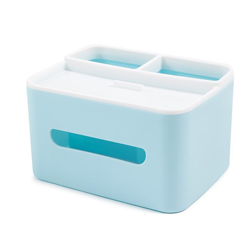 Настольный пульт дистанционного управления и ящик для хранения салфеток Пылезащитный простой креативный многофункциональный органайзер для журнального столика в гостиной светло-синий 898₽