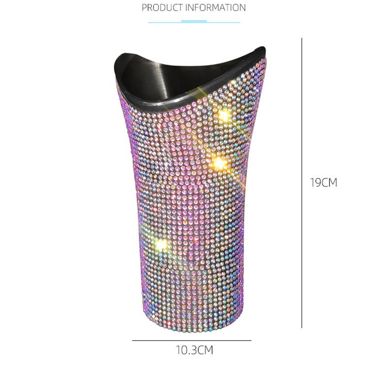 Suport de găleată pentru umbrelă de mașină cu stras strălucitor Cutie de depozitare rezistentă la apă Organizator de umbrele pliabil pentru unelte auto universale