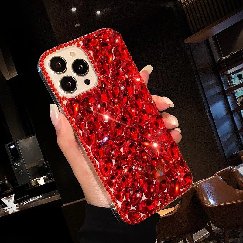Luxury Diamond ShockProof Silicon Phone Case for Samsung S24Ultra S23 S22 S21 S20 Note 20Ultra A73 A54 A05s A04e A03 A15 A25 A24 A12 Protective Cover