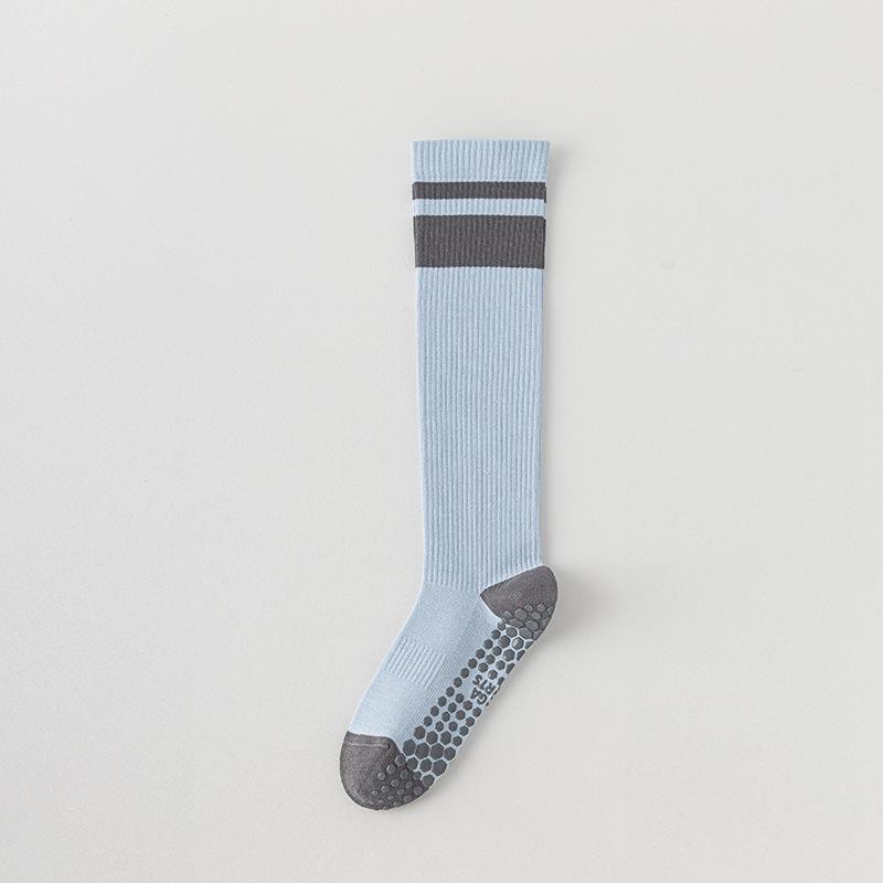 Women's Two Bar Collision Color Absorbs Sweat Breathable Deodorant Fast Dry Glue Non Slip Long Tube Yoga Socks
