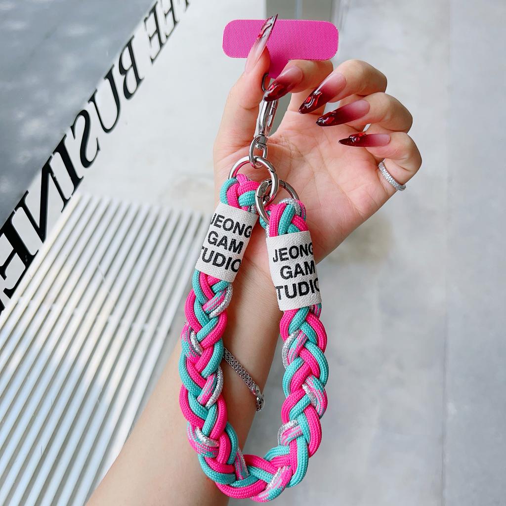 Niedliches Handy-Lanyard zum Aufhängen, Dekoration, kann getragen werden, gedrehtes Seil, Anti-Verlust-Anhänger, modisch, starkes Handgelenk, kurze Riemen