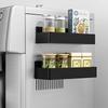 Magnetischer Aufbewahrungskorb Kühlschrank-Seitenorganizer Kunststoff-Gewürzregal für Küche Mikrowelle Waschmaschine Kein Bohren