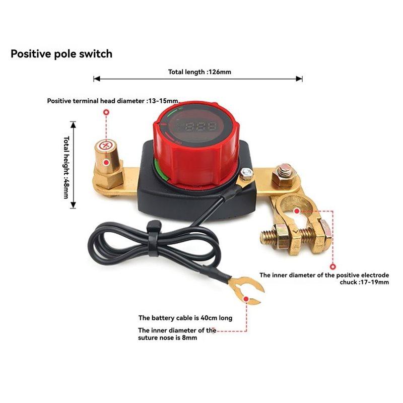2025 Trend Battery Disconnect Switch 12V-48V Car Battery With LED Voltmeter DC 5-80V Battery Disconnect Switch Battery Disconnec
