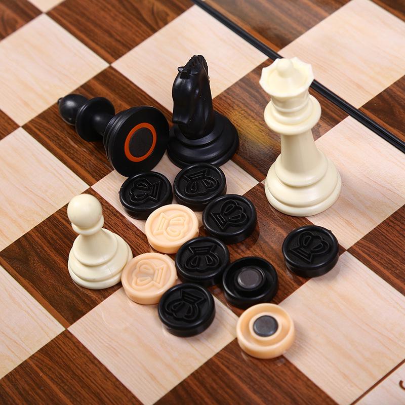 Portable Foldable 2-in-1 Chess & Checkers Set for Students