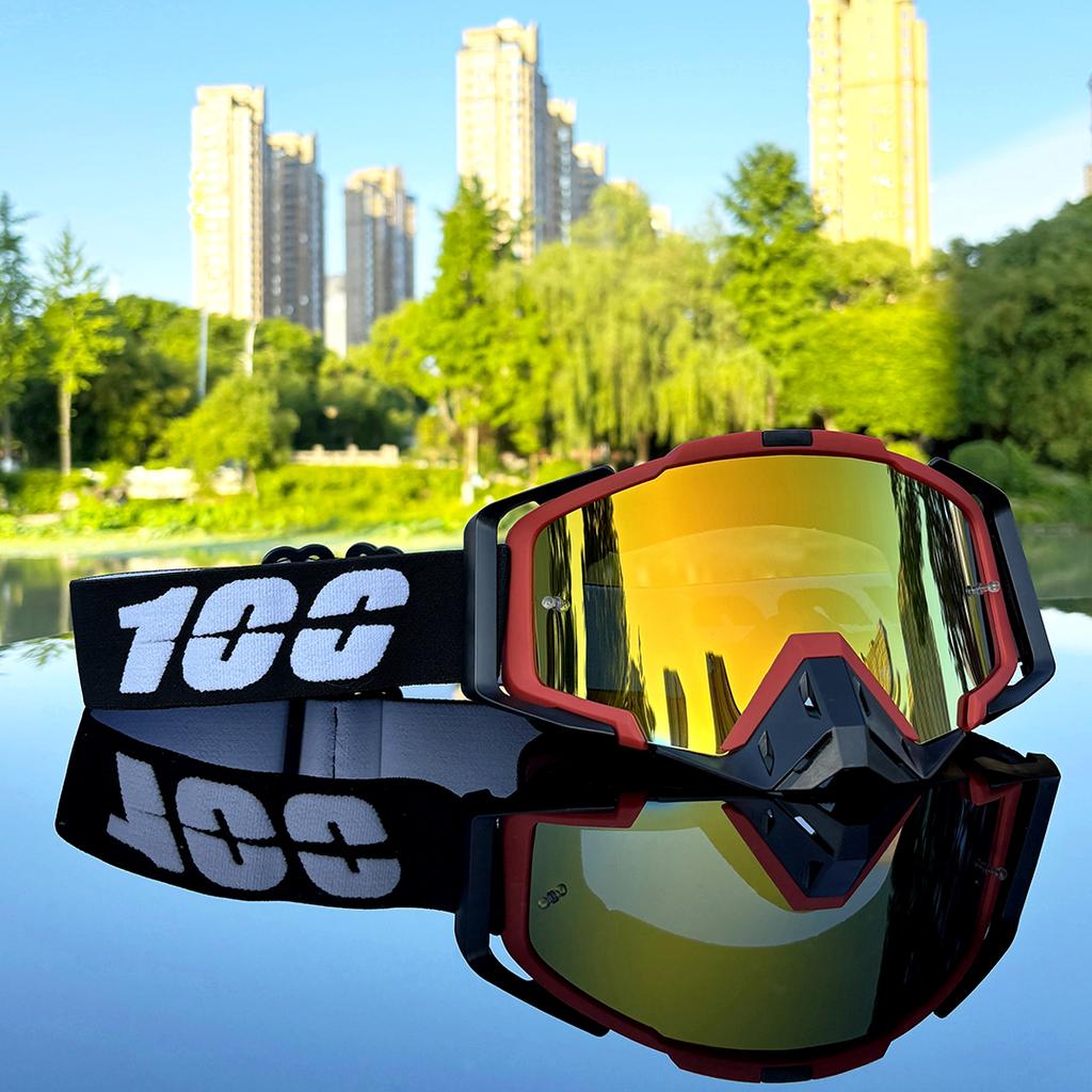 100 Motorcycle Goggles Dustproof Racing Glasses Windproof for Men & Women Motocross Cycling Skiing Outdoor Off-Road Bike Goggle
