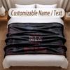 Slipknot Printed Flannel Blanket Custom Name Text Soft Warm Throw For Bedroom Holiday Gift